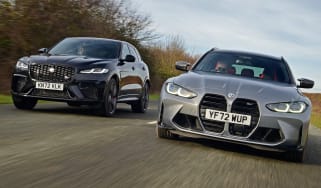 BMW M3 Touring and Jaguar F-Pace SVR - front tracking