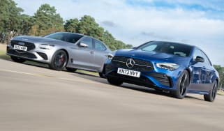 Mercedes CLA and Genesis G70 - front tracking