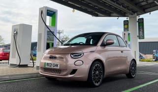 Fiat 500 connected to a Gridserve rapid charger