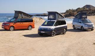 3 Volkswagen Californias on a beach